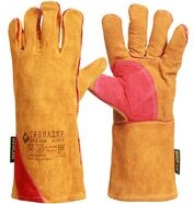 Краги спилковые с подкладкой, нить Kevlar оранж. разм. 11 Арт.101