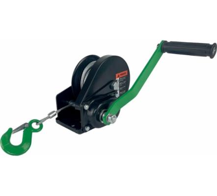 Лебедка ручная барабанная с тормозом "HITCH" HWB1100 1100кг лента 10м