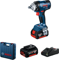 Аккумуляторный гайковерт "BOSCH" GDS 18V-400 2х5,0A 400Hм 06019K0020