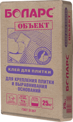 Клей БОЛАРС для керамической плитки ОБЪЕКТ (25кг.)