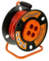Удлинитель силовой на катушке GLANZEN 4 гн. ПВС 2х1,5 арт. EB-50-006