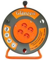 Удлинитель силовой на катушке GLANZEN 4 гн. ПВС 2х0,75 арт. ЕВ-20-002