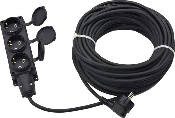 Удлинитель силовой GLANZEN 3 гн. КГ 3х1,5 IP44 арт. EC-40-012