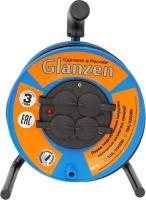 Удлинитель силовой на катушке GLANZEN 4 гн. ПВС 3х1,5 IP44 арт. ЕВ-30-020