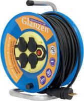 Удлинитель силовой на катушке GLANZEN с выкл. 4 гн. КГ 3х2,5 IP44 арт. EB-40-011
